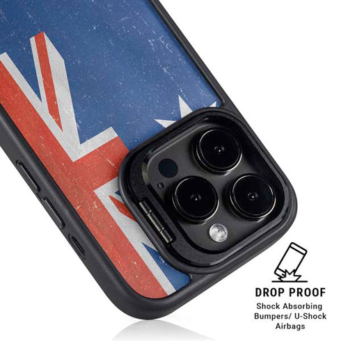 Australia Flag Distressed iPhone 15 Pro Max Kickstand Case